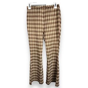 Love on a Hanger Stretchy Knit Tartan Flare pants